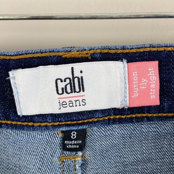 Cabi Womens Button Fly Destructed Straight Jeans Size 8 Distressed Denim - Picture 10 of 15